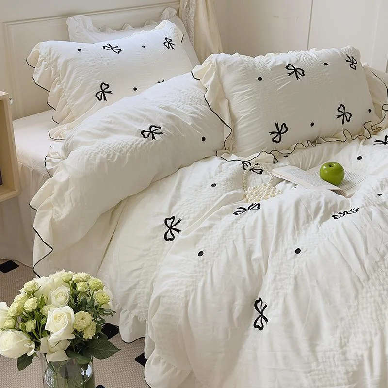 Dreamy Ribbon Ruffle Bedding Set -  - #tag1#