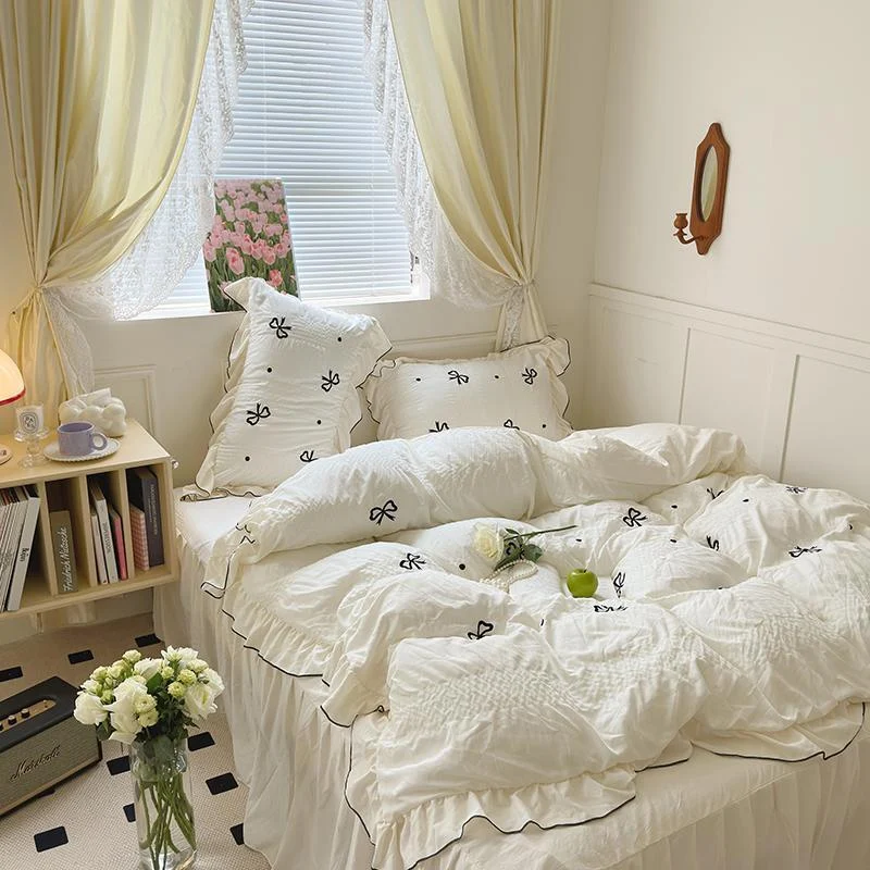 Dreamy Ribbon Ruffle Bedding Set -  - #tag1#