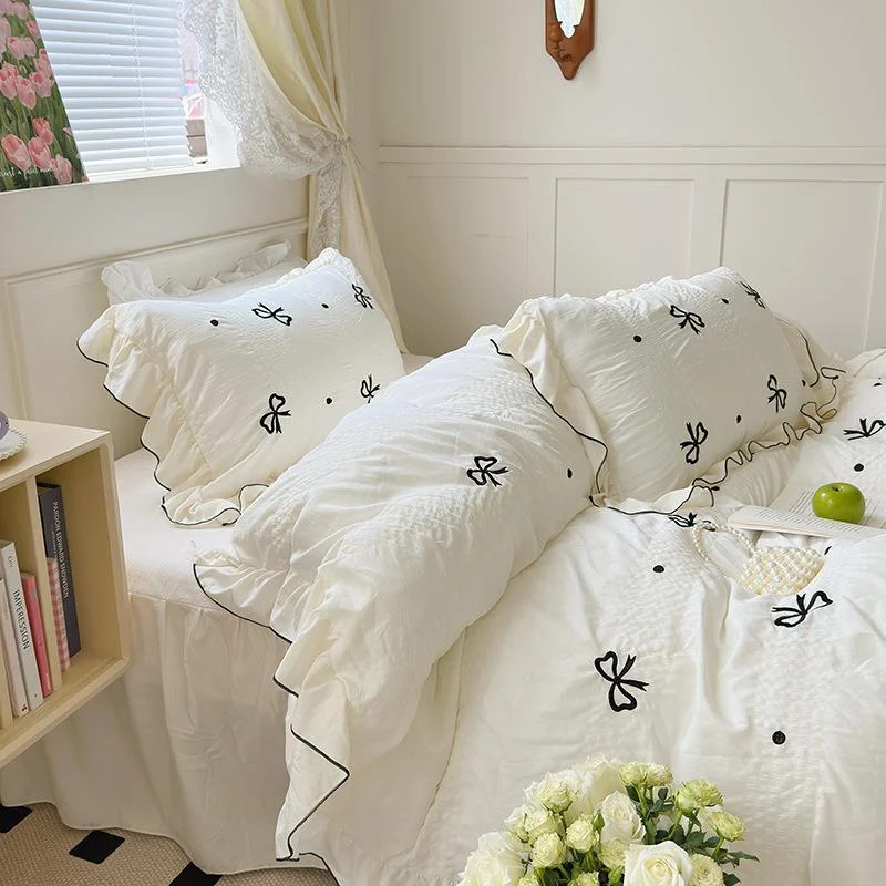 Dreamy Ribbon Ruffle Bedding Set -  - #tag1#