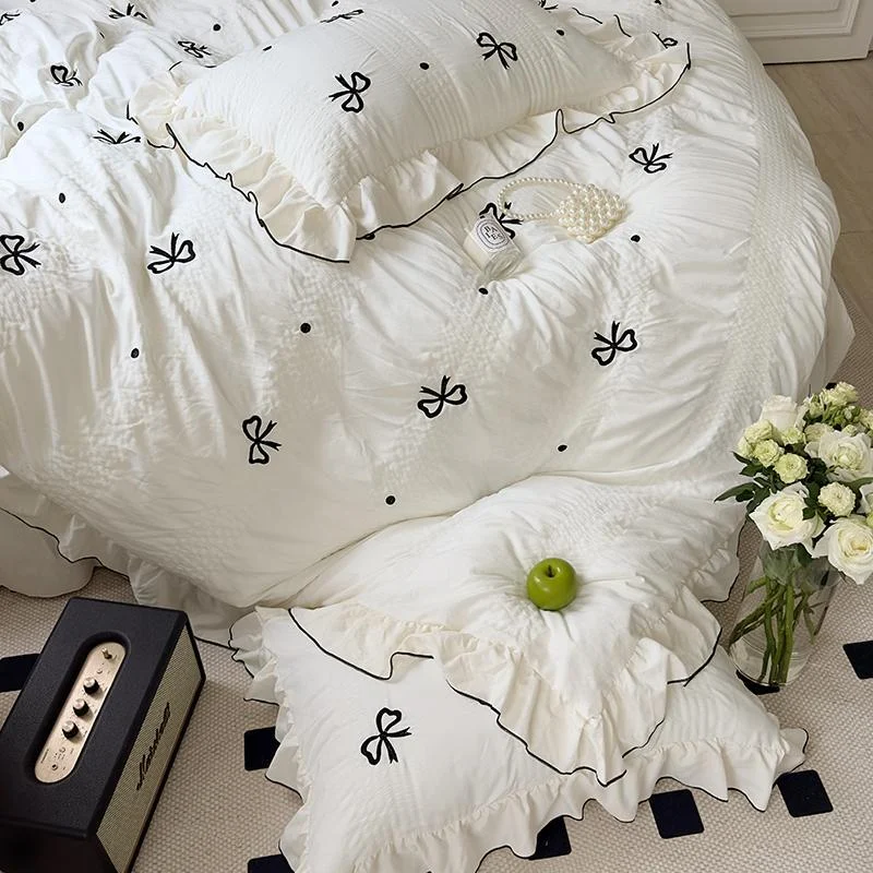 Dreamy Ribbon Ruffle Bedding Set -  - #tag1#