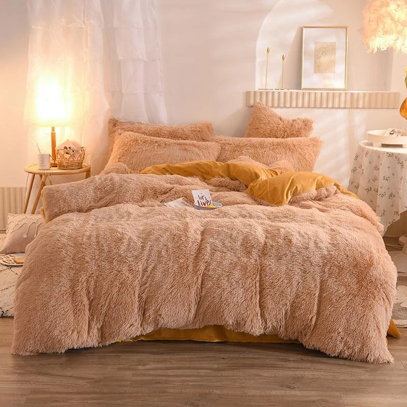 Dreamy Winter Mink Fleece Bedsheet Set -  - #tag1#