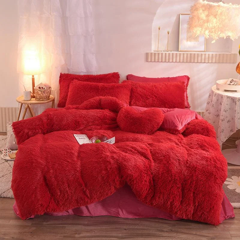 Dreamy Winter Mink Fleece Bedsheet Set -  - #tag1#