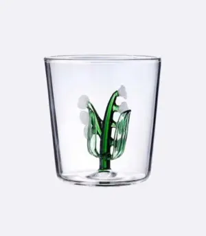 Drinking Glass Lily Of The Valley Transparent Hand-Blown Glass 300 ml