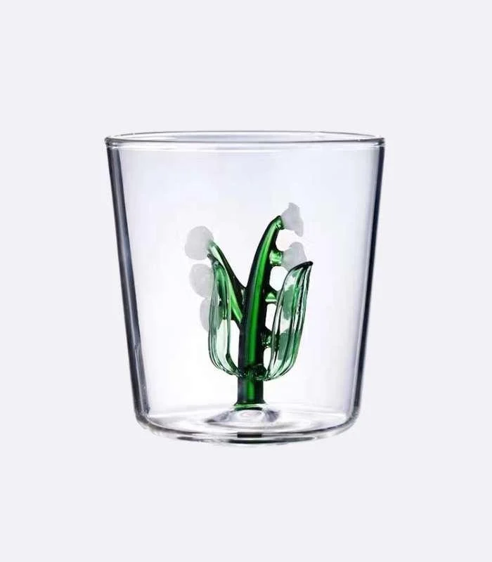 Drinking Glass Lily Of The Valley Transparent Hand-Blown Glass 300 ml -  - #tag1#