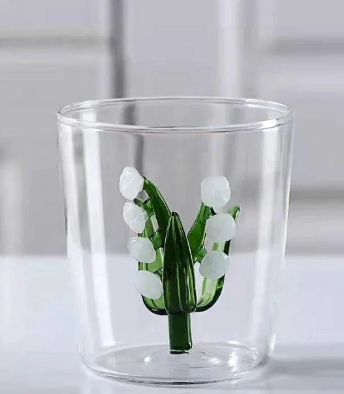 Drinking Glass Lily Of The Valley Transparent Hand-Blown Glass 300 ml -  - #tag1#
