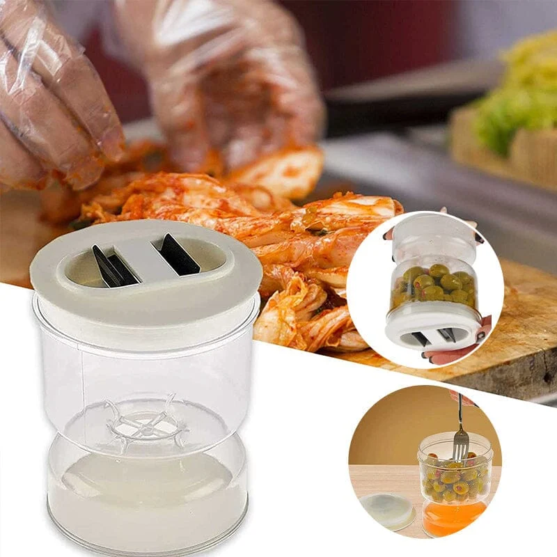Dry and Wet Dispenser Pickles Jar with Strainer Flip -  - #tag1#