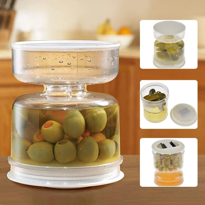 Dry and Wet Dispenser Pickles Jar with Strainer Flip -  - #tag1#