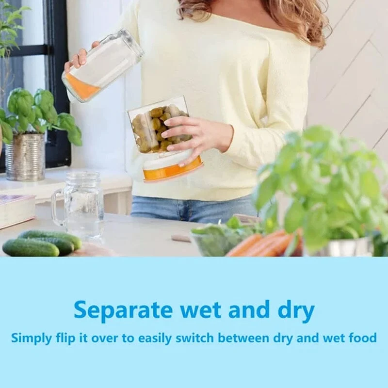 Dry and Wet Dispenser Pickles Jar with Strainer Flip -  - #tag1#