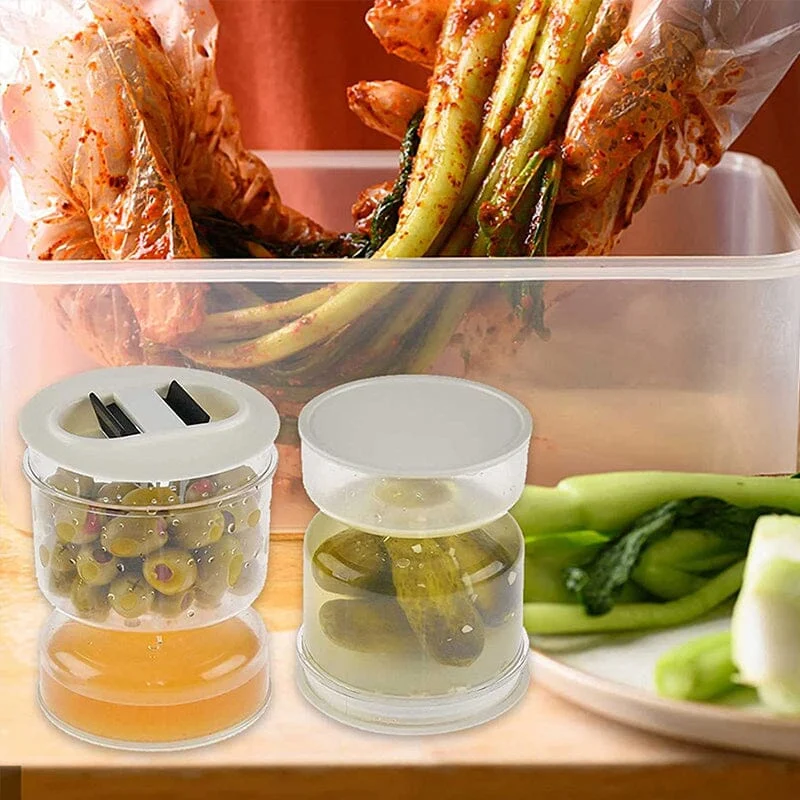 Dry and Wet Dispenser Pickles Jar with Strainer Flip -  - #tag1#