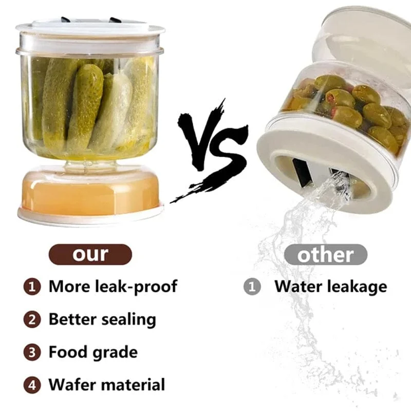 Dry and Wet Dispenser Pickles Jar with Strainer Flip -  - #tag1#