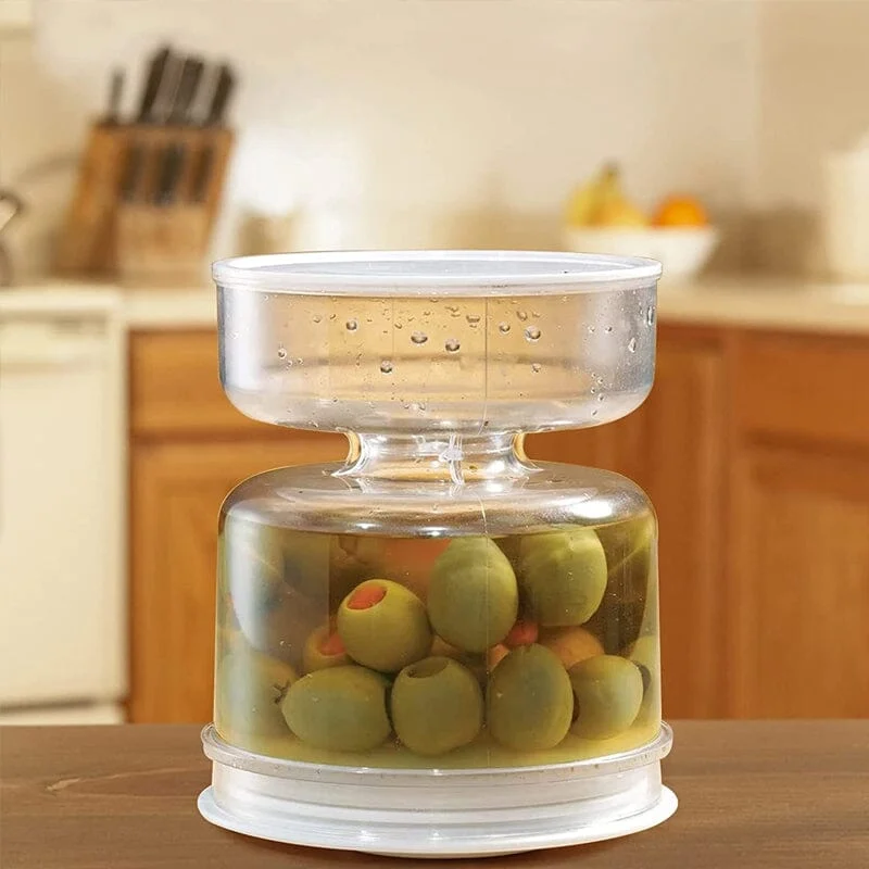 Dry and Wet Dispenser Pickles Jar with Strainer Flip -  - #tag1#