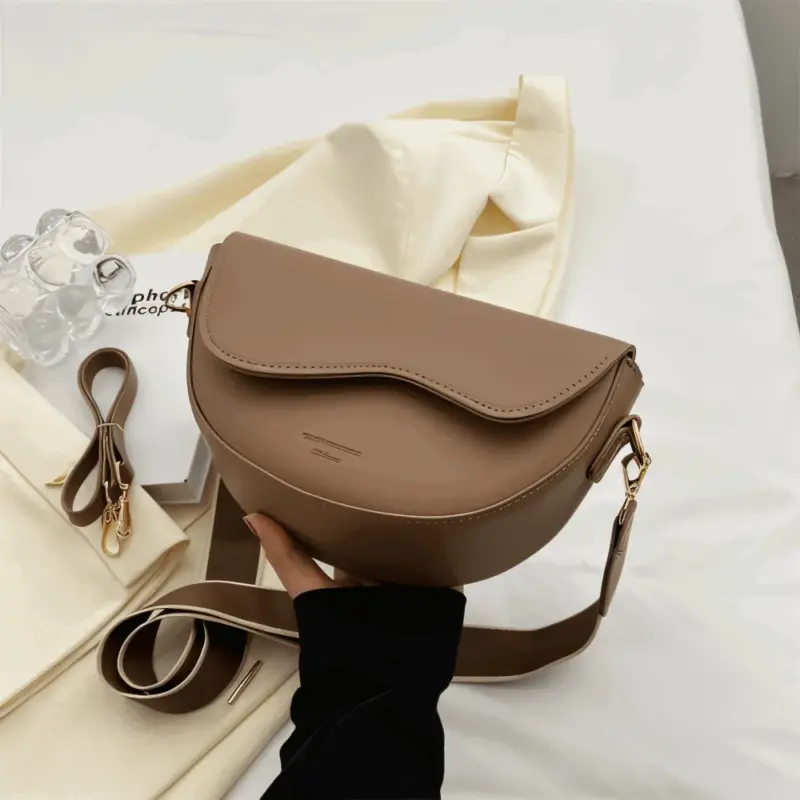DualLock Crossbody Bag Fashionable Leather Bag for Women tag1