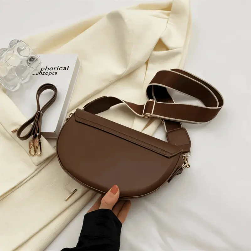 DualLock Crossbody Bag Fashionable Leather Bag for Women tag1