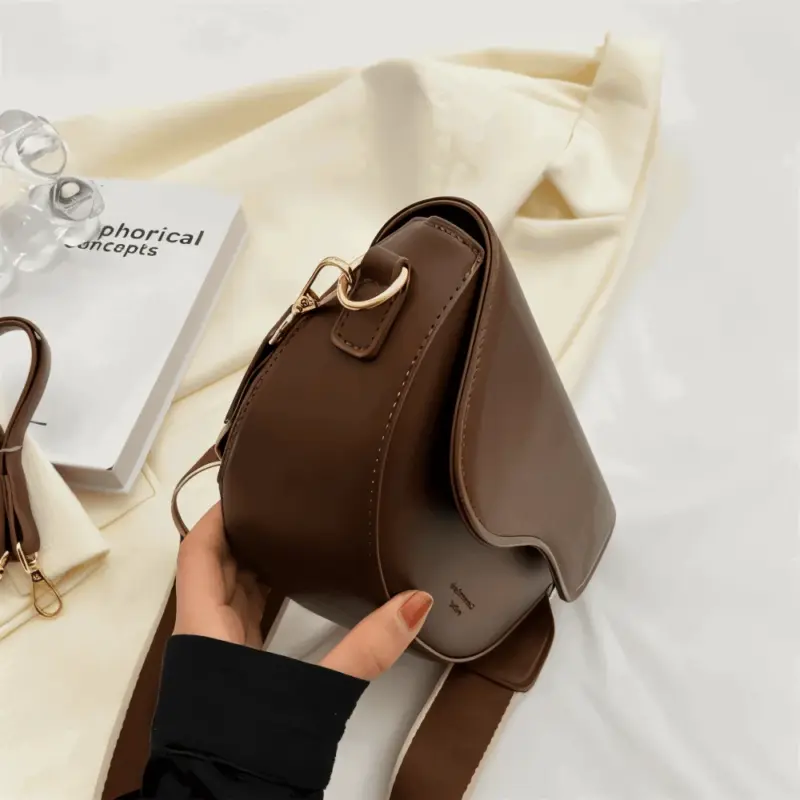 DualLock Crossbody Bag Fashionable Leather Bag for Women tag1