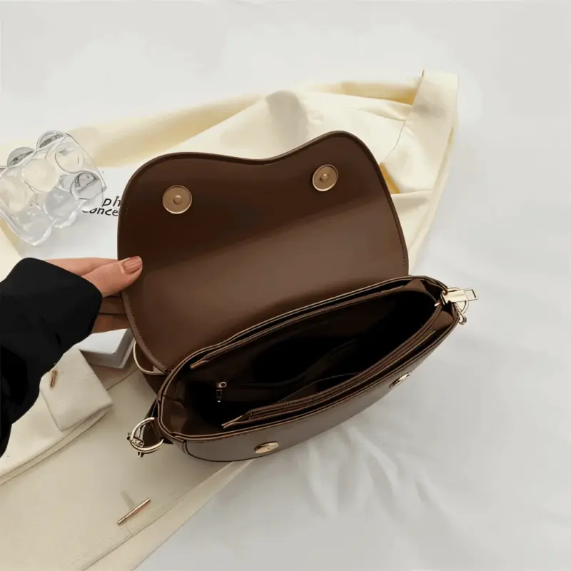 DualLock Crossbody Bag Fashionable Leather Bag for Women tag1