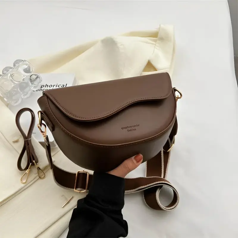 DualLock Crossbody Bag Fashionable Leather Bag for Women tag1