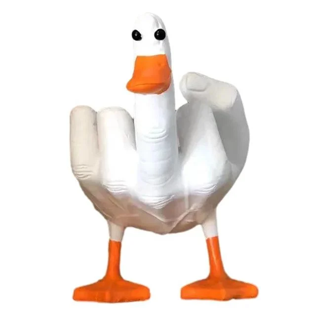 Duck Figurine - Funny - Middle Finger - Resin Artwork -  - #tag1#