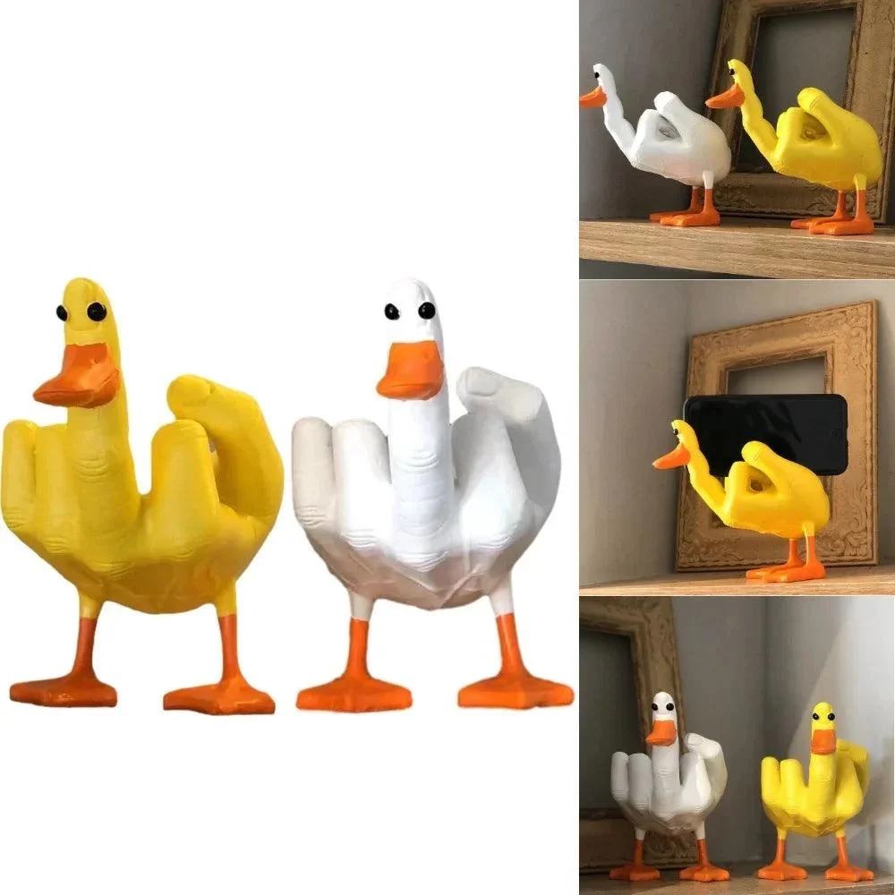 Duck Figurine - Funny - Middle Finger - Resin Artwork -  - #tag1#