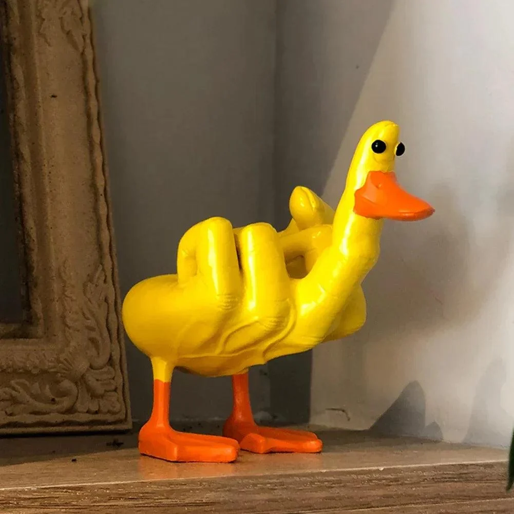Duck Figurine - Funny - Middle Finger - Resin Artwork -  - #tag1#