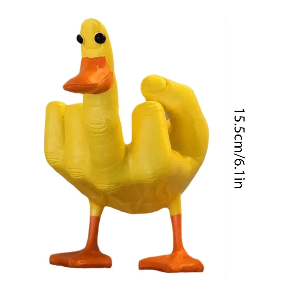 Duck Figurine - Funny - Middle Finger - Resin Artwork -  - #tag1#