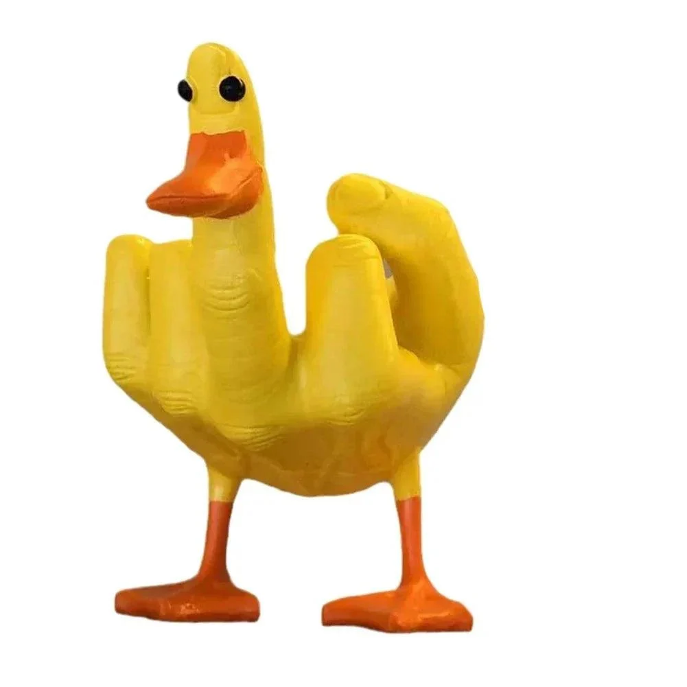 Duck Figurine - Funny - Middle Finger - Resin Artwork -  - #tag1#
