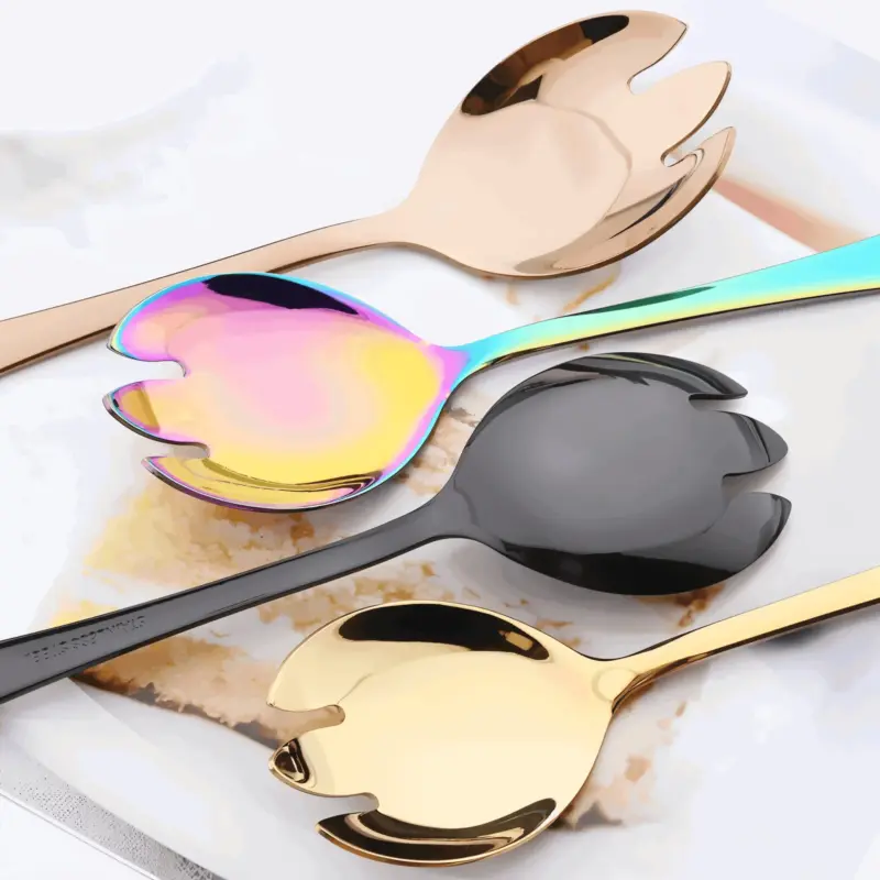 Duo Serving Cutlery Premium 2 piece. Stainless Steel Salad Fork Spoon Set Cutlery tag1