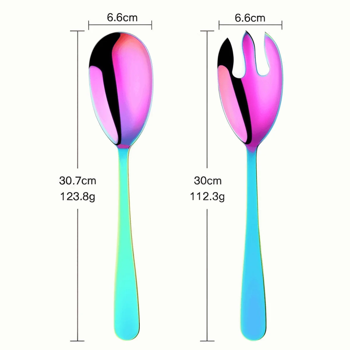 Duo-Serving Cutlery - Premium 2-piece. Stainless Steel Salad Fork & Spoon Set - Cutlery -  - #tag1#