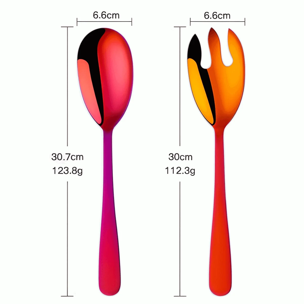 Duo-Serving Cutlery - Premium 2-piece. Stainless Steel Salad Fork & Spoon Set - Cutlery -  - #tag1#
