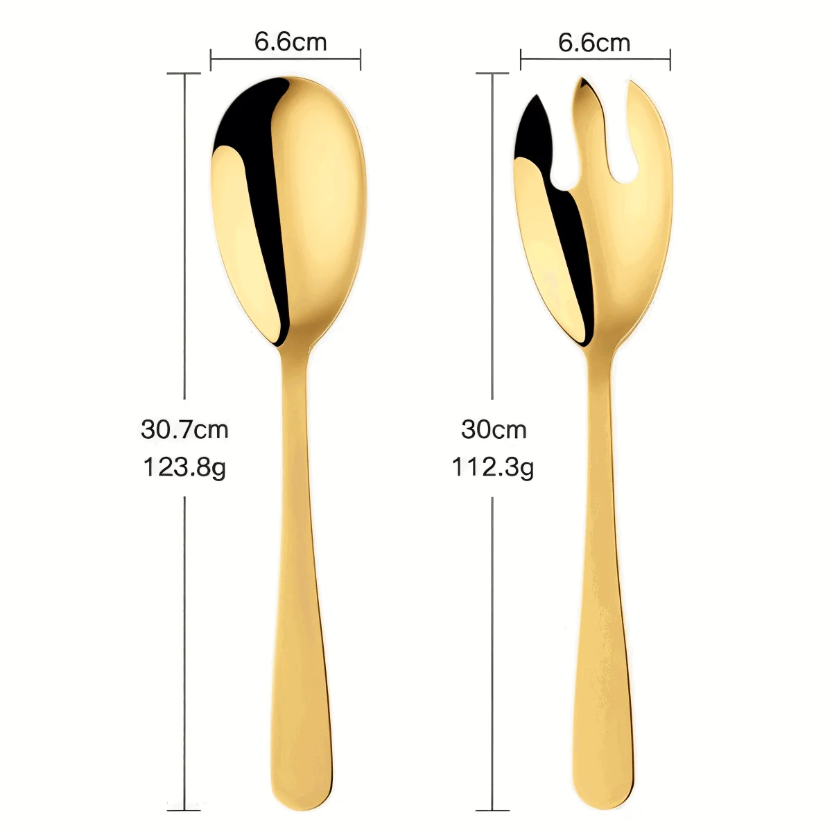 Duo-Serving Cutlery - Premium 2-piece. Stainless Steel Salad Fork & Spoon Set - Cutlery -  - #tag1#