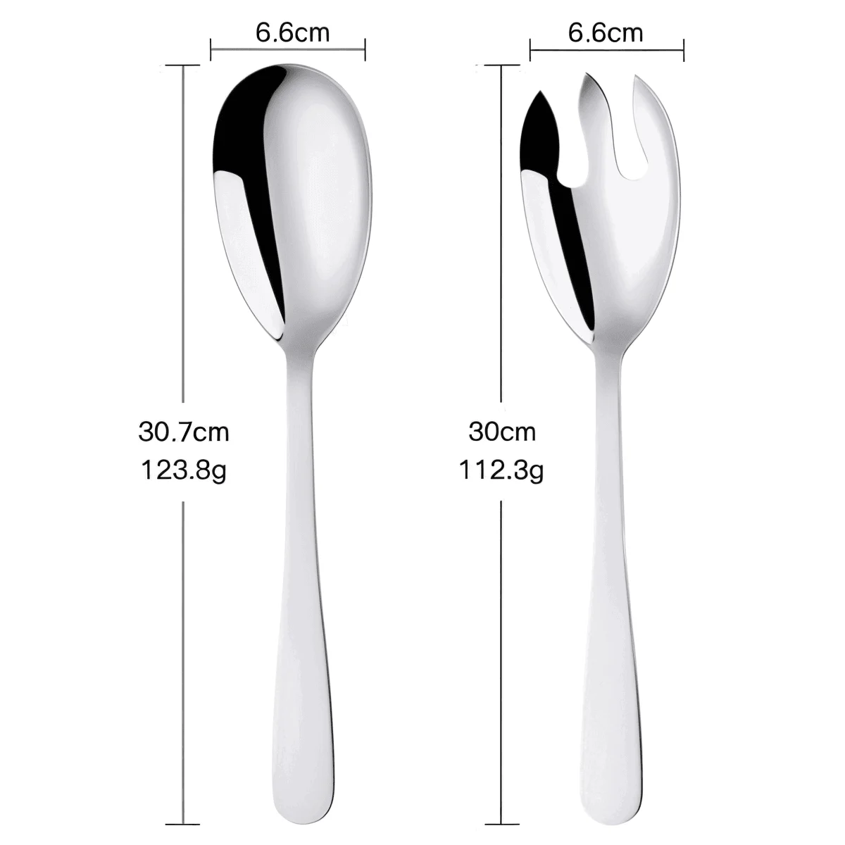 Duo-Serving Cutlery - Premium 2-piece. Stainless Steel Salad Fork & Spoon Set - Cutlery -  - #tag1#