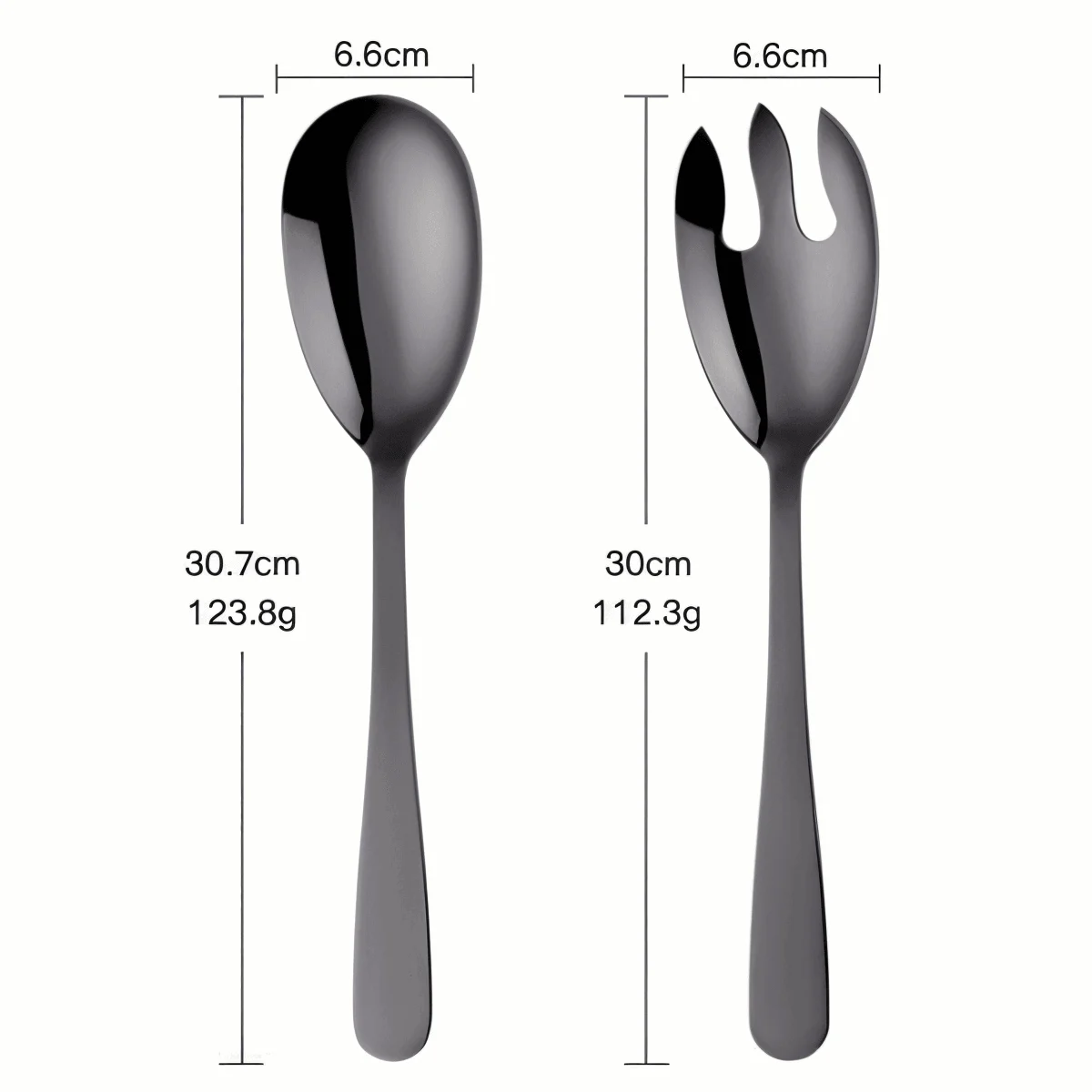 Duo-Serving Cutlery - Premium 2-piece. Stainless Steel Salad Fork & Spoon Set - Cutlery -  - #tag1#