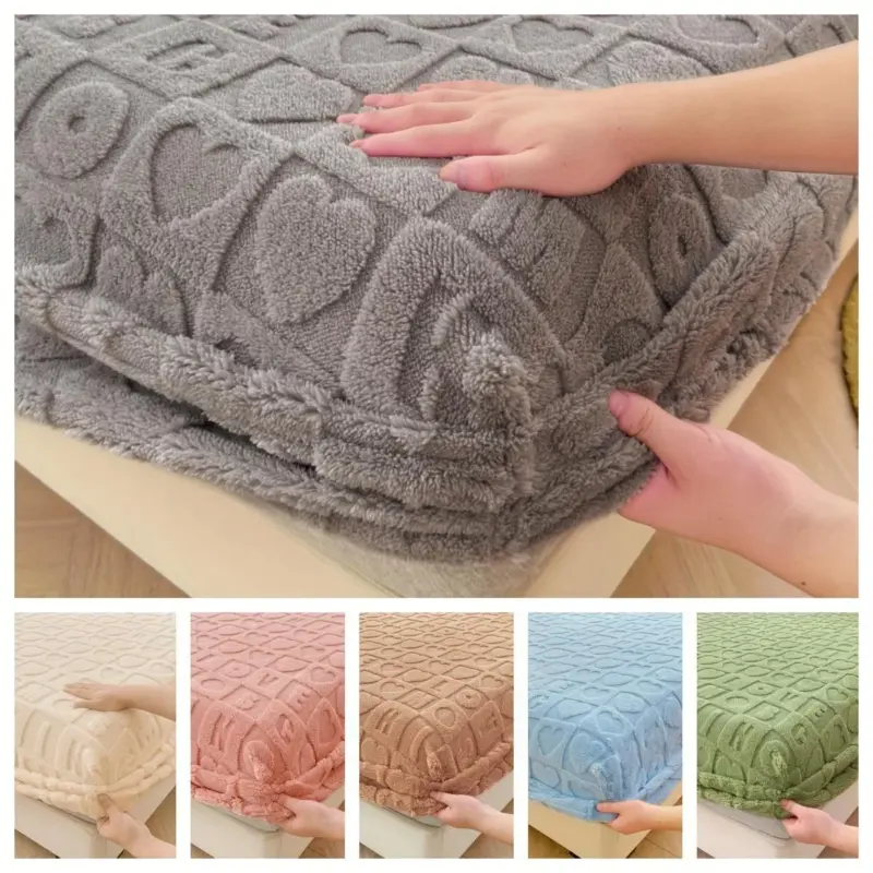Dustproof Breathable Fitted Sheet Soft Comfortable Bedding Mattress Protector Cover tag1