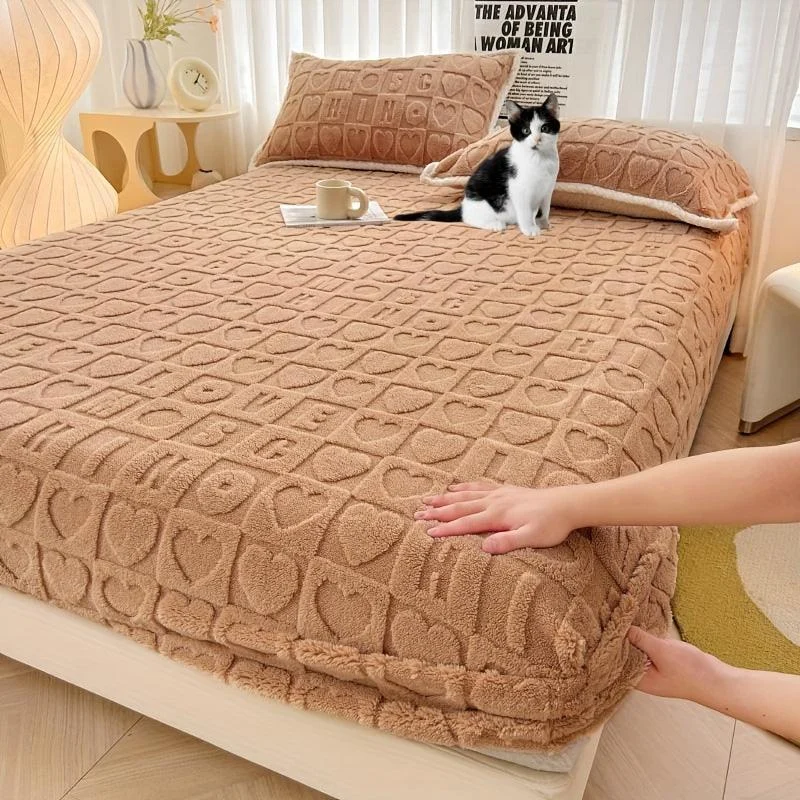 Dustproof Breathable Fitted Sheet, Soft Comfortable Bedding Mattress Protector Cover -  - #tag1#