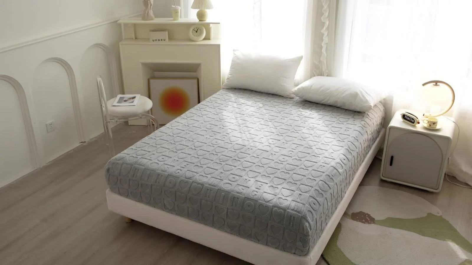 Dustproof Breathable Fitted Sheet, Soft Comfortable Bedding Mattress Protector Cover -  - #tag1#