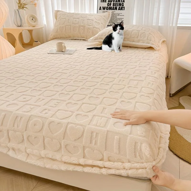Dustproof Breathable Fitted Sheet, Soft Comfortable Bedding Mattress Protector Cover -  - #tag1#