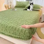 Dustproof Breathable Fitted Sheet Soft Comfortable Bedding Mattress Protector Cover tag1