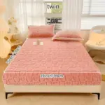 Dustproof Breathable Fitted Sheet Soft Comfortable Bedding Mattress Protector Cover tag1