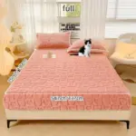 Dustproof Breathable Fitted Sheet Soft Comfortable Bedding Mattress Protector Cover tag1