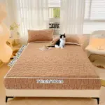 Dustproof Breathable Fitted Sheet Soft Comfortable Bedding Mattress Protector Cover tag1