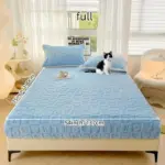Dustproof Breathable Fitted Sheet Soft Comfortable Bedding Mattress Protector Cover tag1
