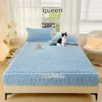 Dustproof Breathable Fitted Sheet Soft Comfortable Bedding Mattress Protector Cover tag1