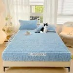 Dustproof Breathable Fitted Sheet Soft Comfortable Bedding Mattress Protector Cover tag1