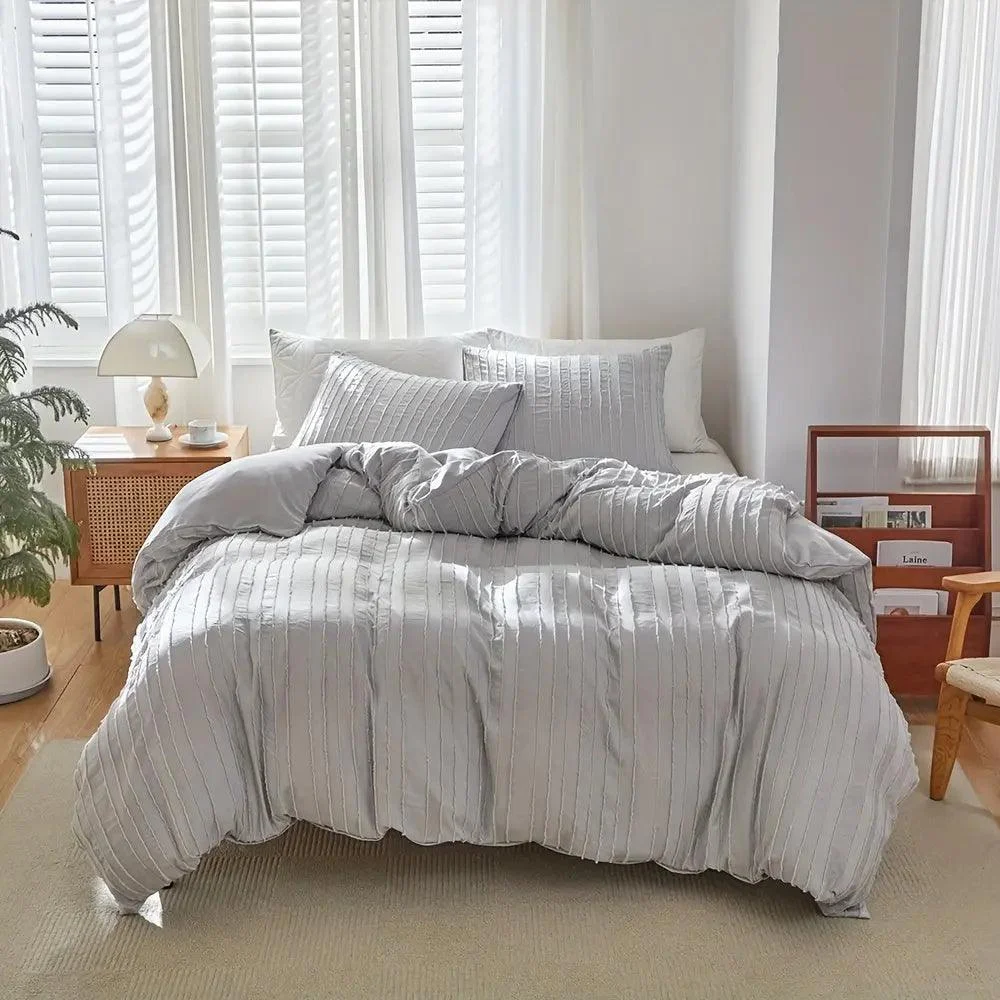 Duvet - Embroidered Striped - Duvet cover -  - #tag1#