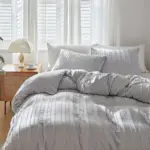 Duvet Embroidered Striped Duvet cover tag1