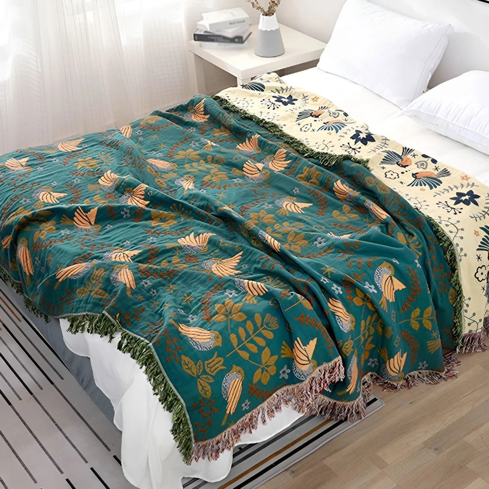 Duvet cover - Boho - Floral Embroidery - Warm blanket -  - #tag1#