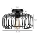 E27 Birdcage Ceiling Light Black Cage Light Surface Mounted Ceiling Light tag1