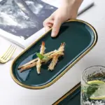EMERALD SERVING DISH tag1