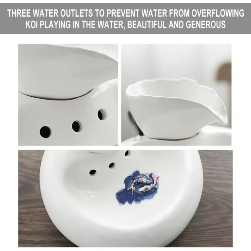 EU US Smart Ceramics Cat Drinking Feeder Automatic Circulating Water Feeder Pet Water Dispenser 3D Fountain db90671d b304 411e 8fc9 3fd1df6ae023
