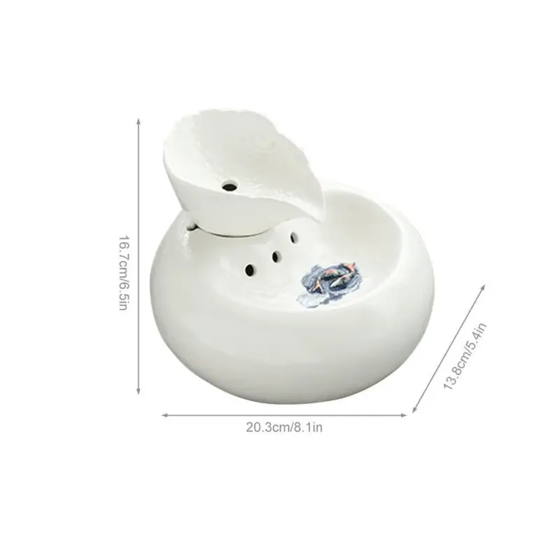 EU US Smart Ceramics Cat Drinking Feeder Automatic Circulating Water Feeder Pet Water Dispenser 3D Fountain df37b3a1 fb8f 4273 80aa 0d8e289e10e3