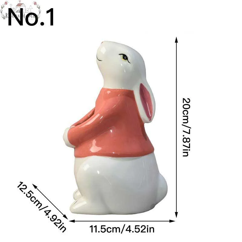 Easter Ceramic Rabbit Bunny Vase -